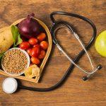 Healthy meal with vegetables and whole grains to show how to lower blood sugar naturally