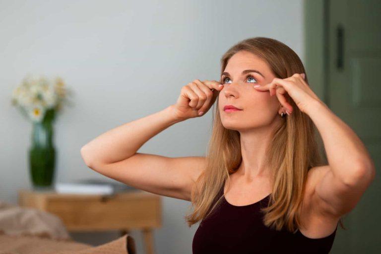 Woman doing eye exercises to support natural ways to improve vision